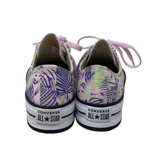 Converse Ctas Eva Lift OX Platform Low Sneakers Canvas Kids Women Pink A01200F - Picture 7 of 11